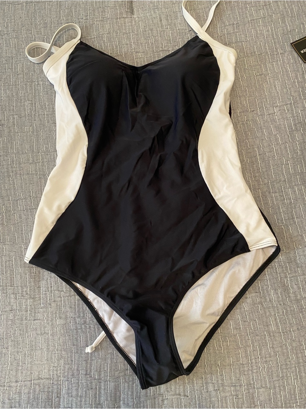 Black and White One-Piece Swimsuit- New